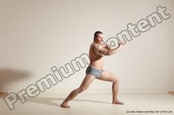 Underwear Martial art Man White Standing poses - ALL Athletic Short Brown Standing poses - simple Dynamic poses Academic