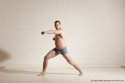 Underwear Martial art Man White Standing poses - ALL Athletic Short Brown Standing poses - simple Dynamic poses Academic