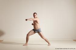 Underwear Martial art Man White Standing poses - ALL Athletic Short Brown Standing poses - simple Dynamic poses Academic