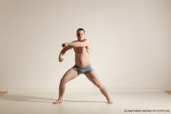 Underwear Martial art Man White Standing poses - ALL Athletic Short Brown Standing poses - simple Dynamic poses Academic