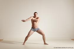 Underwear Martial art Man White Standing poses - ALL Athletic Short Brown Standing poses - simple Dynamic poses Academic