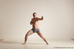 Underwear Martial art Man White Standing poses - ALL Athletic Short Brown Standing poses - simple Dynamic poses Academic