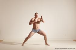 Underwear Martial art Man White Standing poses - ALL Athletic Short Brown Standing poses - simple Dynamic poses Academic