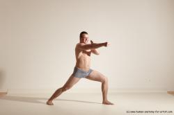 Underwear Martial art Man White Standing poses - ALL Athletic Short Brown Standing poses - simple Dynamic poses Academic