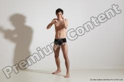 Underwear Martial art Man White Standing poses - ALL Slim Short Brown Standing poses - simple Dynamic poses Academic