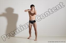 Underwear Martial art Man White Standing poses - ALL Slim Short Brown Standing poses - simple Dynamic poses Academic