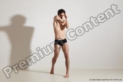 Underwear Martial art Man White Standing poses - ALL Slim Short Brown Standing poses - simple Dynamic poses Academic