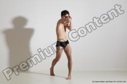 Underwear Martial art Man White Standing poses - ALL Slim Short Brown Standing poses - simple Dynamic poses Academic