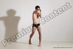 Underwear Martial art Man White Standing poses - ALL Slim Short Brown Standing poses - simple Dynamic poses Academic