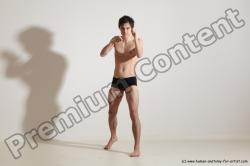 Underwear Martial art Man White Standing poses - ALL Slim Short Brown Standing poses - simple Dynamic poses Academic