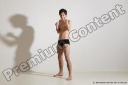 Underwear Martial art Man White Standing poses - ALL Slim Short Brown Standing poses - simple Dynamic poses Academic