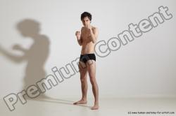 Underwear Martial art Man White Standing poses - ALL Slim Short Brown Standing poses - simple Dynamic poses Academic