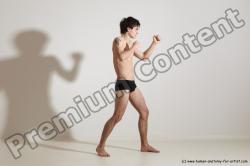 Underwear Martial art Man White Standing poses - ALL Slim Short Brown Standing poses - simple Dynamic poses Academic