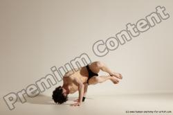 Underwear Gymnastic poses Man White Athletic Short Black Dancing Dynamic poses Academic