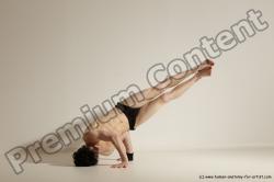 Underwear Gymnastic poses Man White Athletic Short Black Dancing Dynamic poses Academic