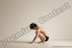 Underwear Gymnastic poses Man White Athletic Short Black Dancing Dynamic poses Academic