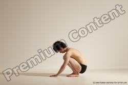 Underwear Gymnastic poses Man White Athletic Short Black Dancing Dynamic poses Academic