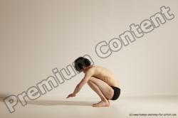 Underwear Gymnastic poses Man White Athletic Short Black Dancing Dynamic poses Academic