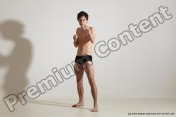 Underwear Martial art Man White Standing poses - ALL Slim Short Brown Standing poses - simple Dynamic poses Academic