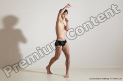 Underwear Martial art Man White Standing poses - ALL Slim Short Brown Standing poses - simple Dynamic poses Academic