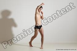 Underwear Martial art Man White Standing poses - ALL Slim Short Brown Standing poses - simple Dynamic poses Academic