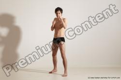 Underwear Martial art Man White Standing poses - ALL Slim Short Brown Standing poses - simple Dynamic poses Academic