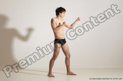 Underwear Martial art Man White Standing poses - ALL Slim Short Brown Standing poses - simple Dynamic poses Academic