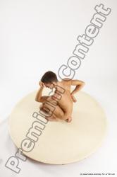 Nude Man White Kneeling poses - ALL Athletic Short Brown Kneeling poses - on one knee Multi angles poses Realistic