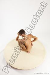 Nude Man White Kneeling poses - ALL Athletic Short Brown Kneeling poses - on one knee Multi angles poses Realistic