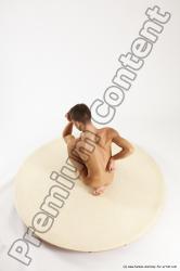 Nude Man White Kneeling poses - ALL Athletic Short Brown Kneeling poses - on one knee Multi angles poses Realistic