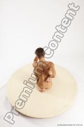 Nude Man White Kneeling poses - ALL Athletic Short Brown Kneeling poses - on one knee Multi angles poses Realistic