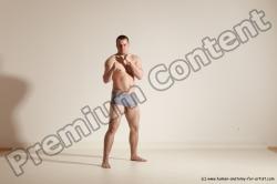 Underwear Martial art Man White Standing poses - ALL Athletic Short Brown Standing poses - simple Dynamic poses Academic