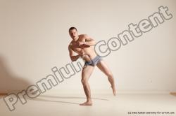 Underwear Martial art Man White Standing poses - ALL Athletic Short Brown Standing poses - simple Dynamic poses Academic