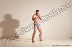 Underwear Martial art Man White Standing poses - ALL Athletic Short Brown Standing poses - simple Dynamic poses Academic