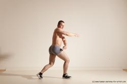 Underwear Martial art Man White Standing poses - ALL Athletic Short Brown Standing poses - simple Dynamic poses Academic