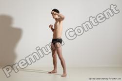 Underwear Martial art Man White Standing poses - ALL Slim Short Brown Standing poses - simple Dynamic poses Academic