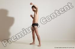 Underwear Martial art Man White Standing poses - ALL Slim Short Brown Standing poses - simple Dynamic poses Academic