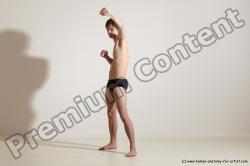 Underwear Martial art Man White Standing poses - ALL Slim Short Brown Standing poses - simple Dynamic poses Academic