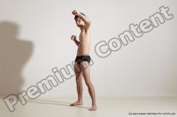 Underwear Martial art Man White Standing poses - ALL Slim Short Brown Standing poses - simple Dynamic poses Academic