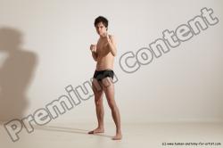 Underwear Martial art Man White Standing poses - ALL Slim Short Brown Standing poses - simple Dynamic poses Academic