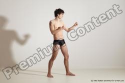 Underwear Martial art Man White Standing poses - ALL Slim Short Brown Standing poses - simple Dynamic poses Academic