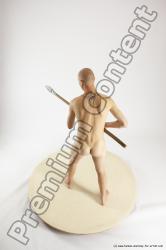 Nude Fighting with spear Man White Standing poses - ALL Slim Bald Standing poses - simple Multi angles poses Realistic