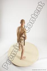 Nude Fighting with spear Man White Standing poses - ALL Slim Bald Standing poses - simple Multi angles poses Realistic