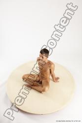 Nude Man White Sitting poses - simple Athletic Short Brown Sitting poses - ALL Multi angles poses Realistic