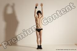 Underwear Daily activities Man White Moving poses Athletic Short Black Dynamic poses Academic