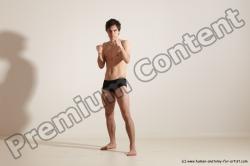 Underwear Martial art Man White Standing poses - ALL Slim Short Brown Standing poses - simple Dynamic poses Academic