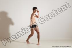 Underwear Martial art Man White Standing poses - ALL Slim Short Brown Standing poses - simple Dynamic poses Academic