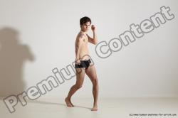 Underwear Martial art Man White Standing poses - ALL Slim Short Brown Standing poses - simple Dynamic poses Academic