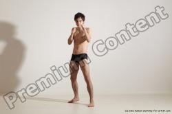 Underwear Martial art Man White Standing poses - ALL Slim Short Brown Standing poses - simple Dynamic poses Academic