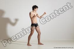 Underwear Martial art Man White Standing poses - ALL Slim Short Brown Standing poses - simple Dynamic poses Academic